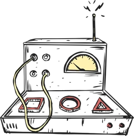 The Geoteller, a console of shapes and dials