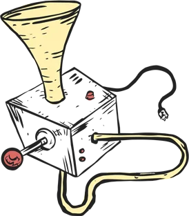 The Theraphone, a hand-cranked horn instrument